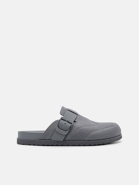 Helix Knitted Mules - Grey