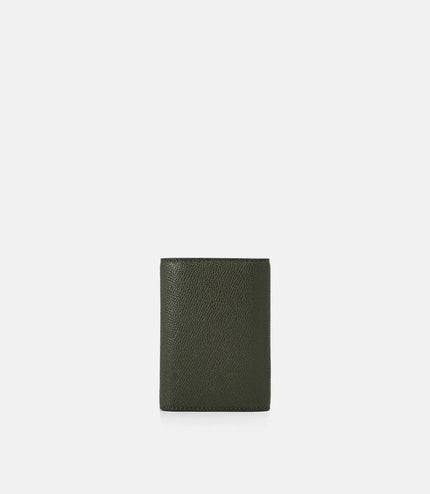 Embossed Leather Key Pouch - Military Green