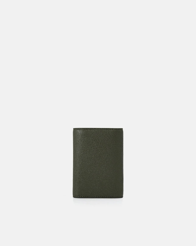 Embossed Leather Key Pouch - Military Green