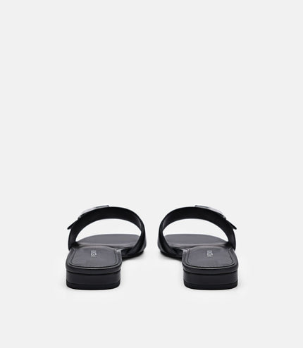 Helix Buckle Sandals - Black