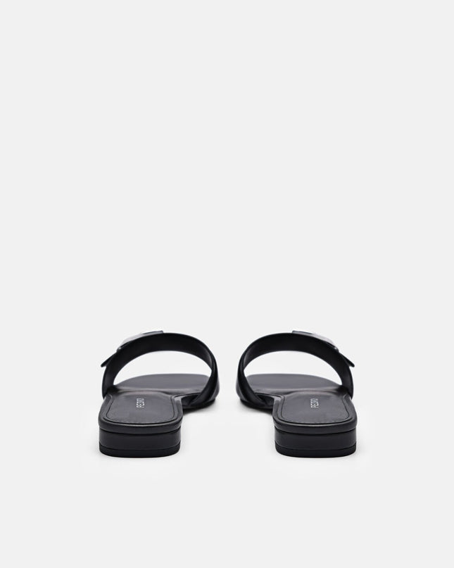 Helix Buckle Sandals - Black