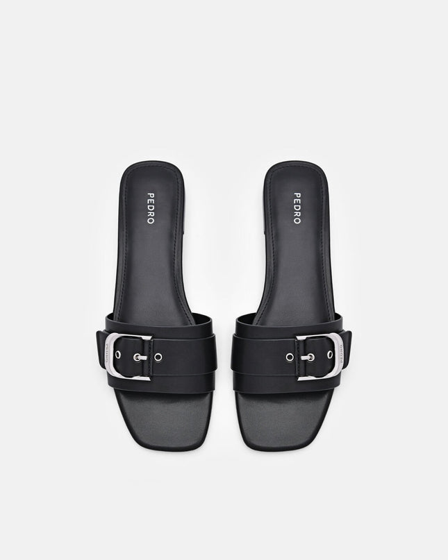 Helix Buckle Sandals - Black