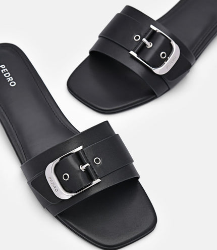 Helix Buckle Sandals - Black