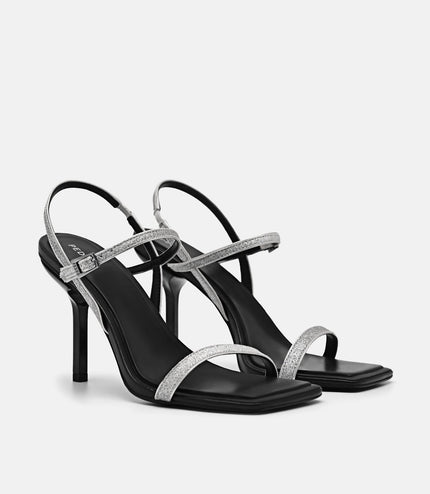 Celeste Slingback Heeled Sandals - Silver