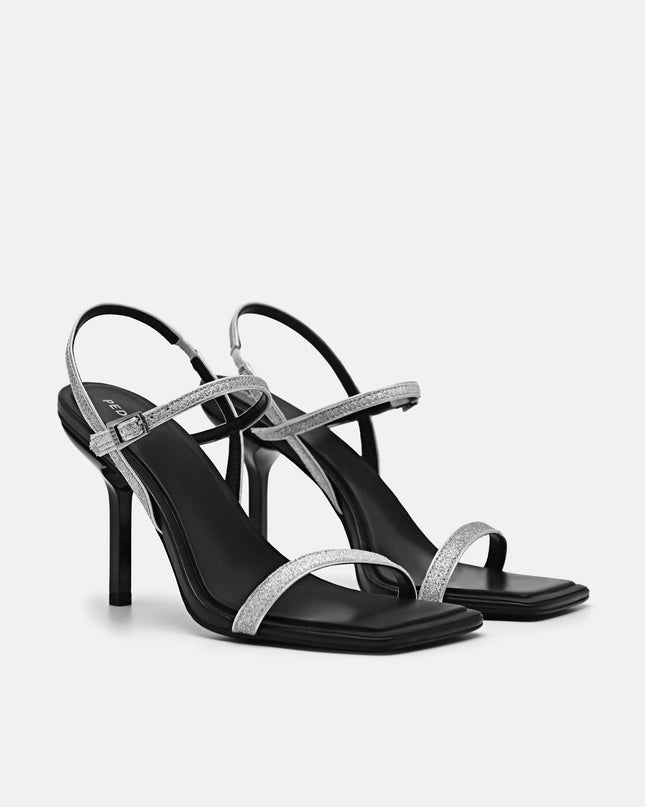 Celeste Slingback Heeled Sandals - Silver