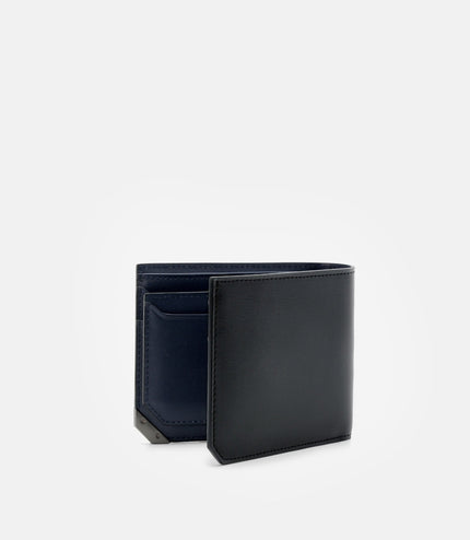 Leather Bi-Fold Wallet- Black