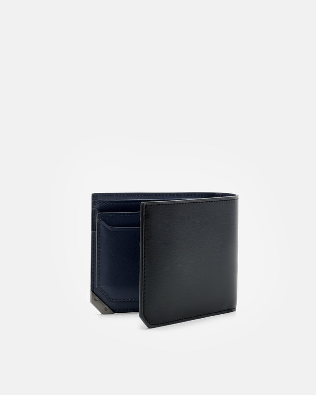 Leather Bi-Fold Wallet- Black