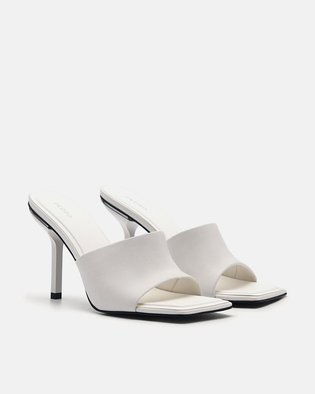 Maria Leather Heel Sandals - White