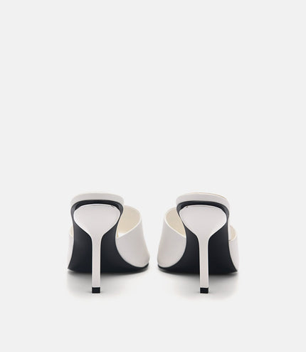 Maria Leather Heel Sandals - White