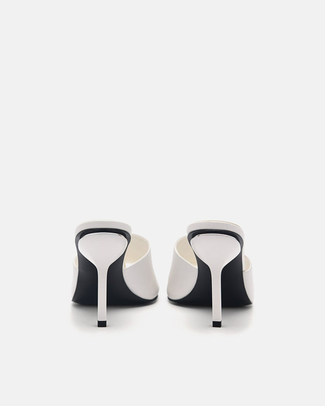 Maria Leather Heel Sandals - White