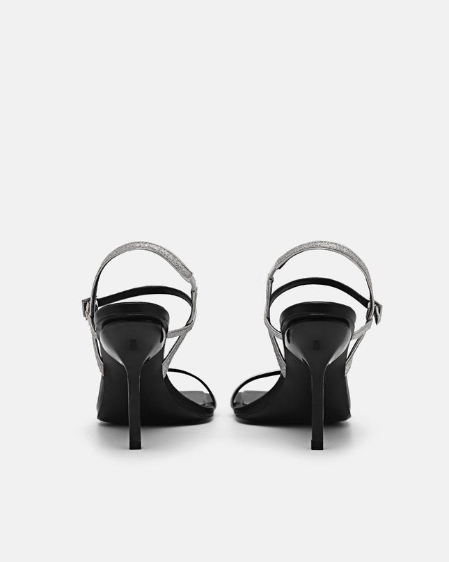 Celeste Slingback Heeled Sandals - Silver