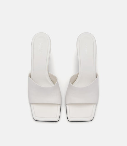 Maria Leather Heel Sandals - White