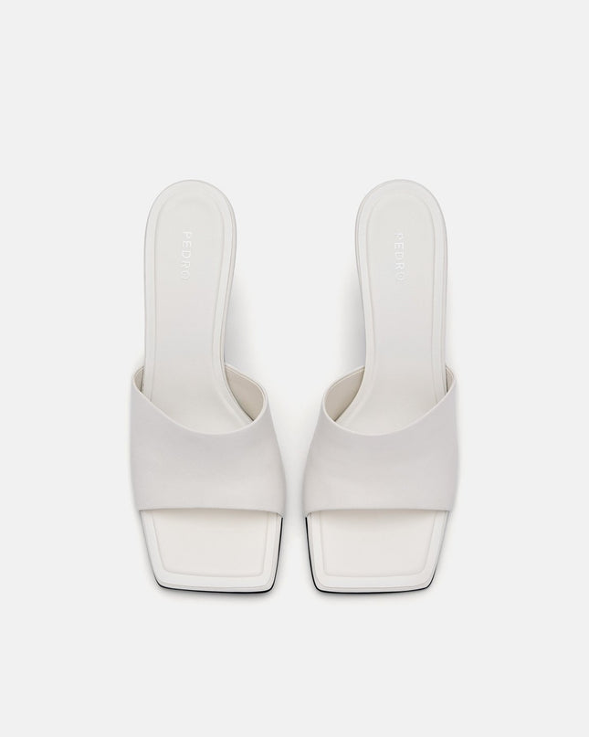 Maria Leather Heel Sandals - White