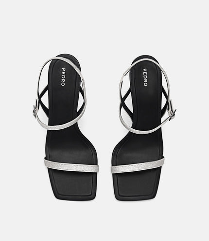 Celeste Slingback Heeled Sandals - Silver