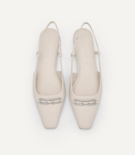 PEDRO Studio Kate Leather Ballerina Flats - Cream