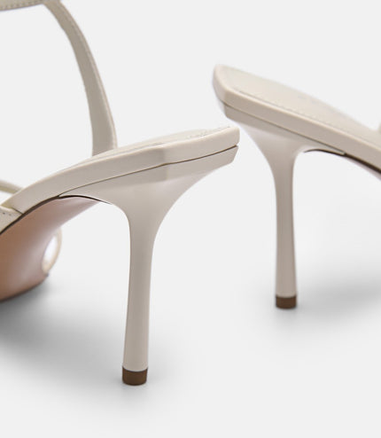 Sofia Leather Heel Sandals - Beige
