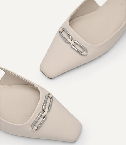 PEDRO Studio Kate Leather Ballerina Flats - Cream