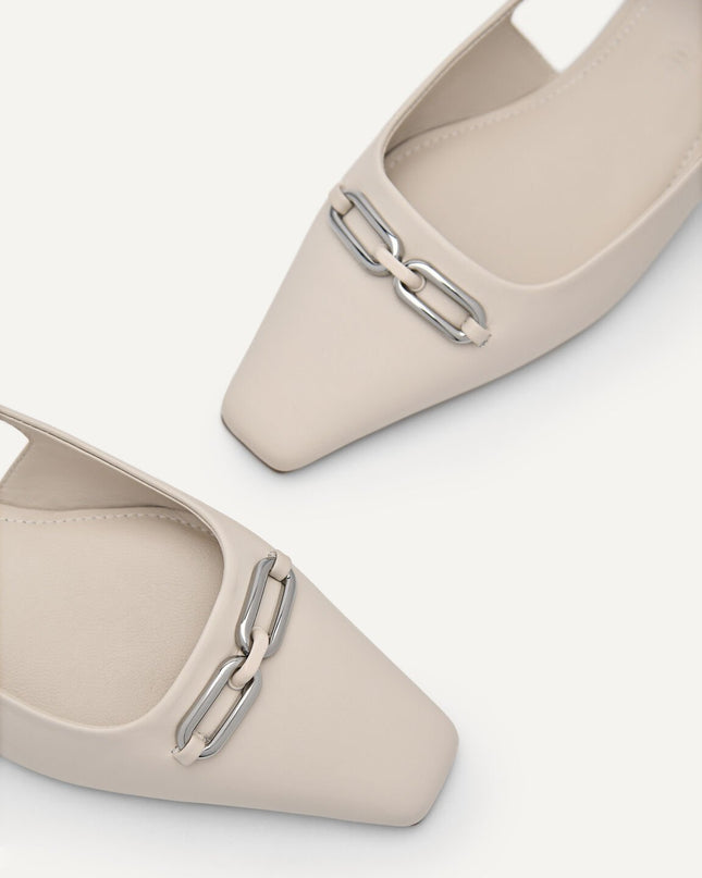 PEDRO Studio Kate Leather Ballerina Flats - Cream