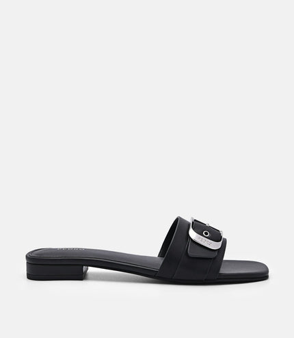 Helix Buckle Sandals - Black