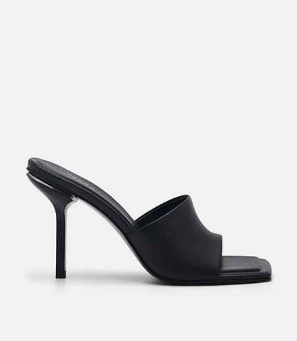 Maria Leather Heel Sandals - Black