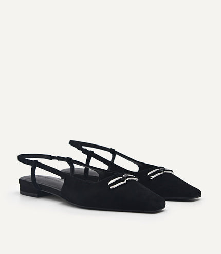 PEDRO Studio Kate Leather Ballerina Flats - Black
