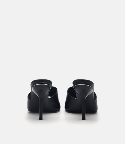 Maria Leather Heel Sandals - Black