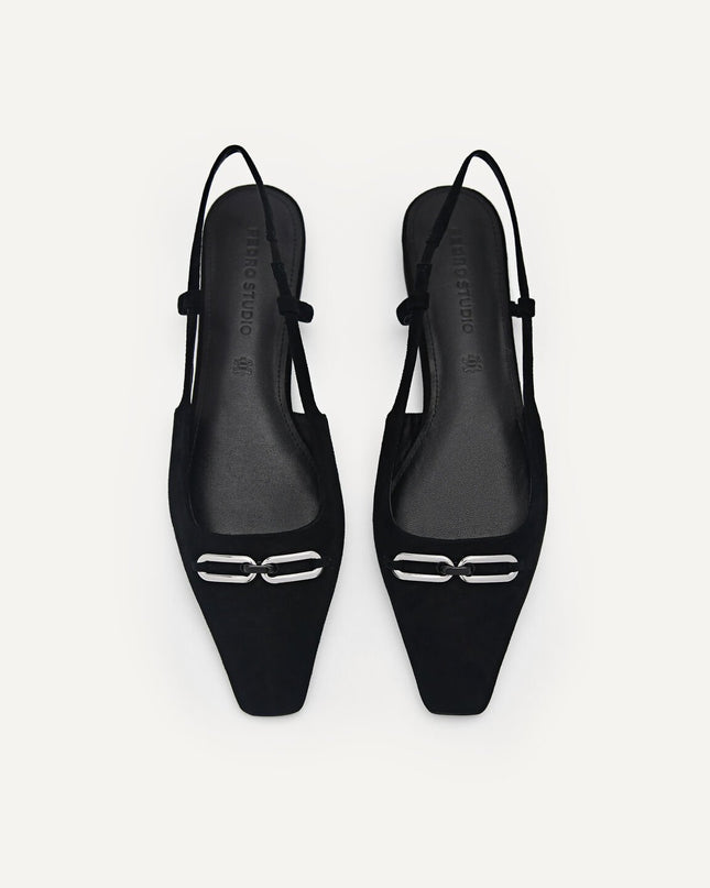 PEDRO Studio Kate Leather Ballerina Flats - Black