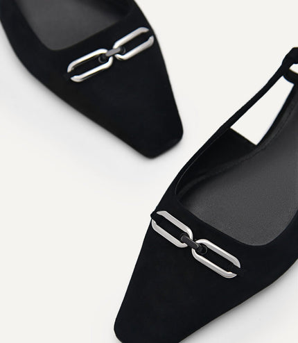 PEDRO Studio Kate Leather Ballerina Flats - Black