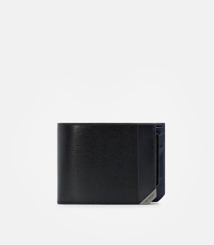 Leather Bi-Fold Wallet- Black