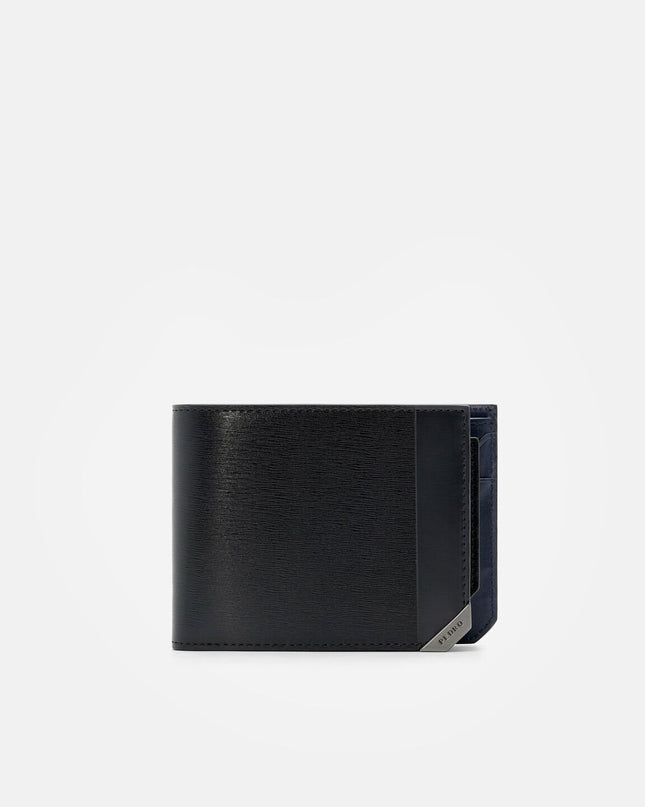 Leather Bi-Fold Wallet- Black
