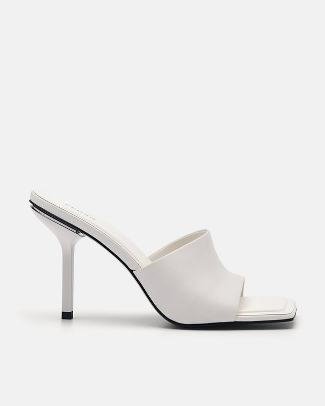 Maria Leather Heel Sandals - White