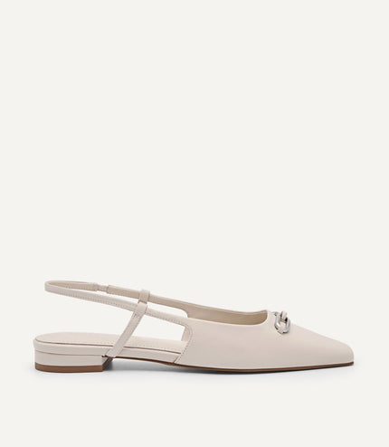 PEDRO Studio Kate Leather Ballerina Flats - Cream