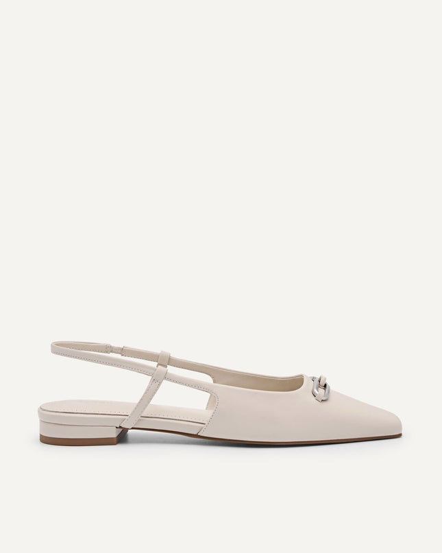 PEDRO Studio Kate Leather Ballerina Flats - Cream