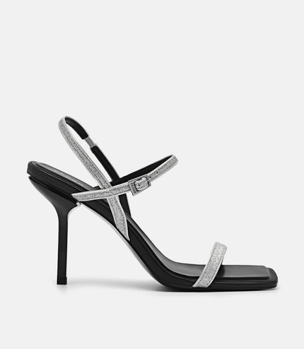Celeste Slingback Heeled Sandals - Silver