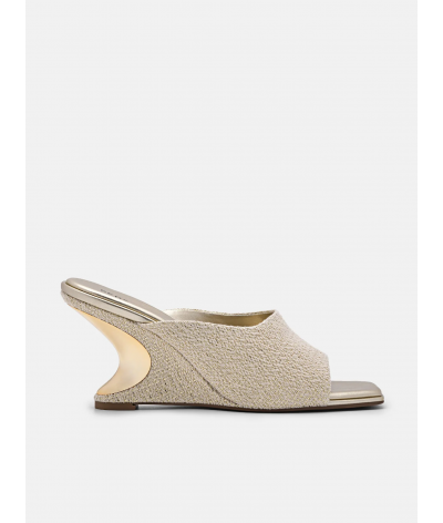 Oriana Woven Wedge Sandals - Gold