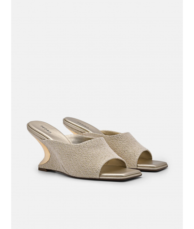 Oriana Woven Wedge Sandals - Gold